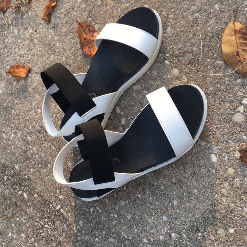 Black and White Sandals